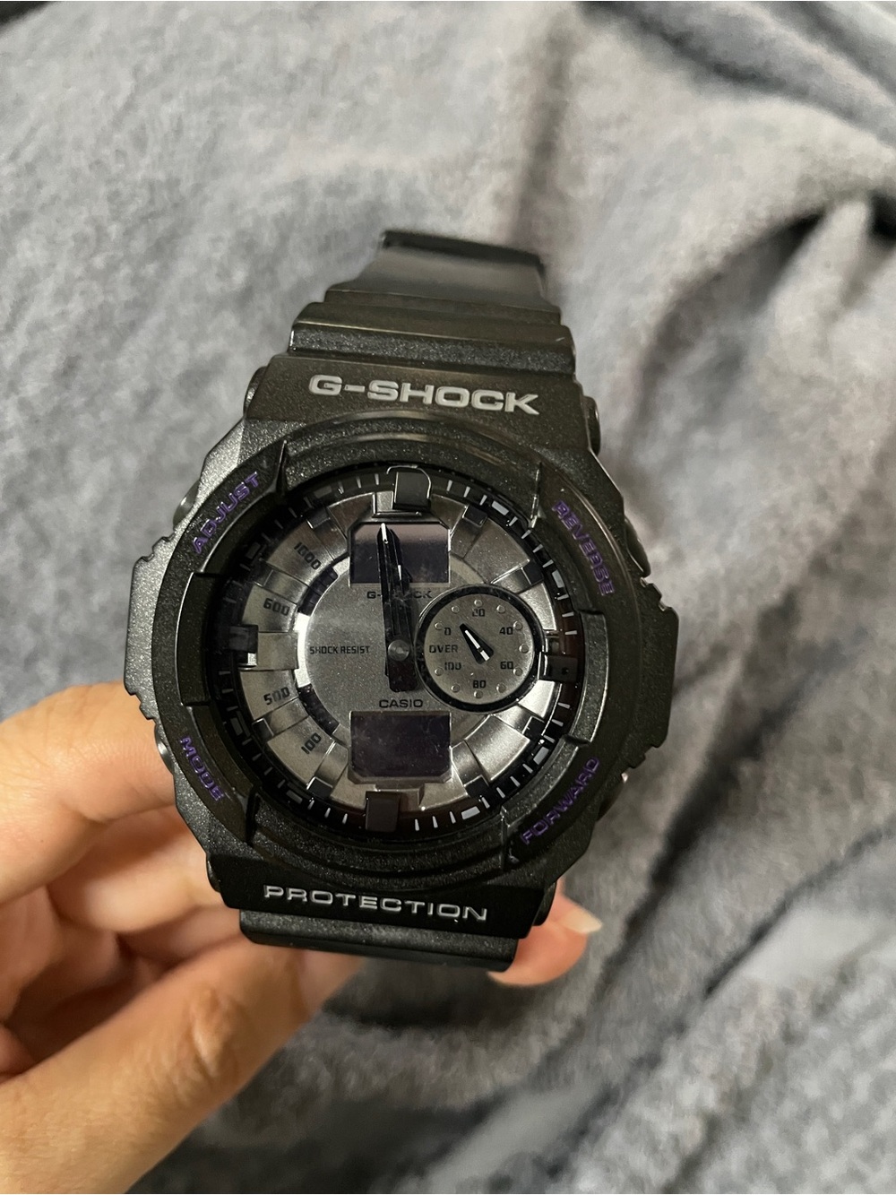 Casio G-Shock Black with Subtle Purple Accents Analog-Digital Watch